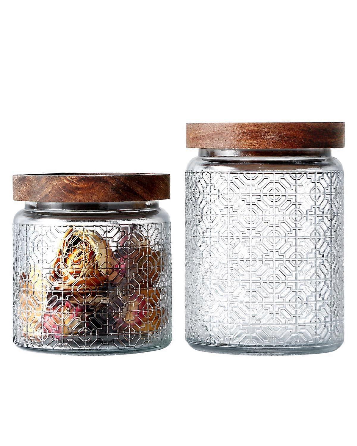2 Set Vintage Glass Jars