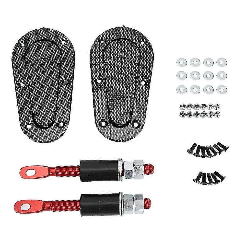 Universal Racing Car Bonnet Plus Flush Hood Latch Pin Key without Lock Kit Black