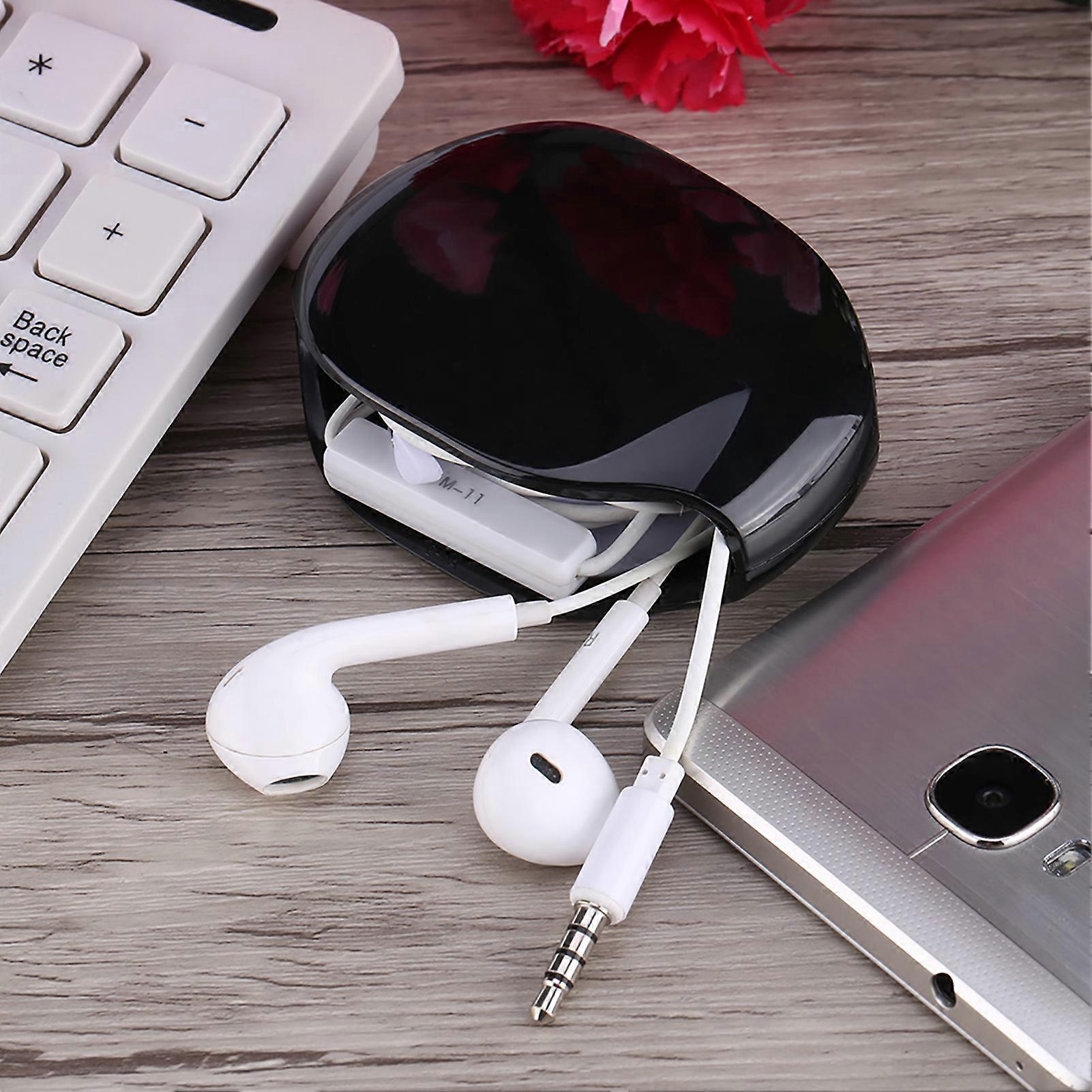 Auto Cable Cord Wire Organizer Bobbin Winder For Data Cables Headset Wires Black