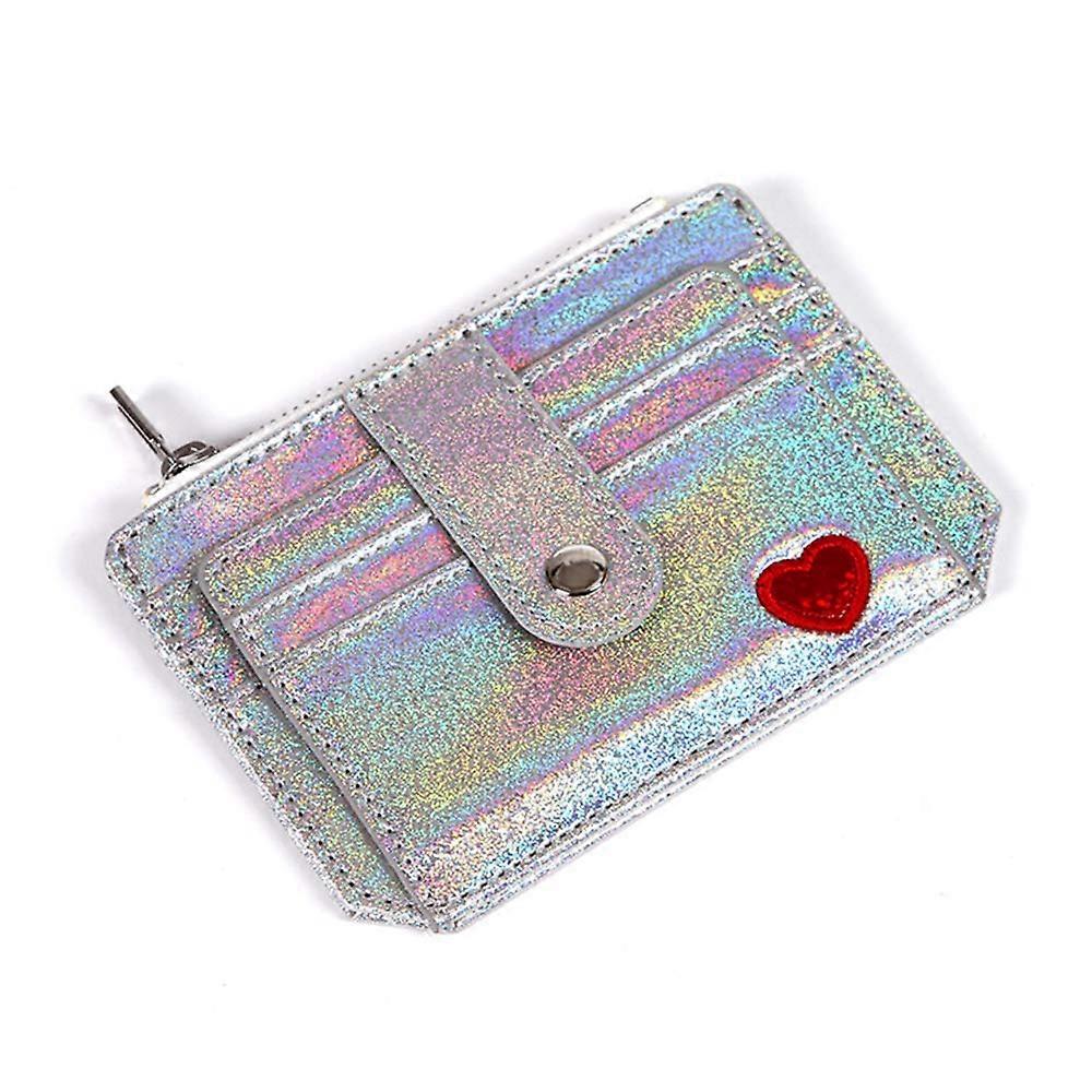 Small Wallet RFID Blocking Money Wallet Card Holder With Clip Silver