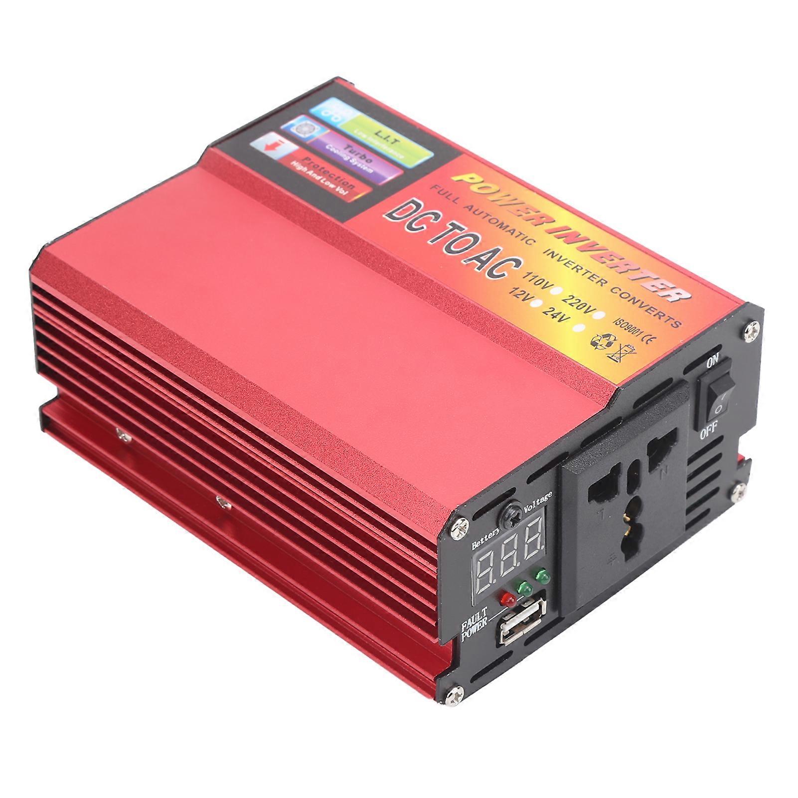300W Car Inverter with LCD Digital Display Aluminium Alloy Housing USB Charging for Phone DC12V to AC110V