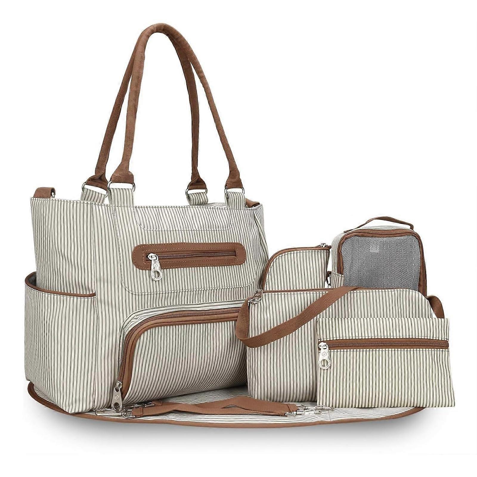 Diaper Bag Set 8-Piece Multifunctional Diaper Bags For Mother And Father Unisex