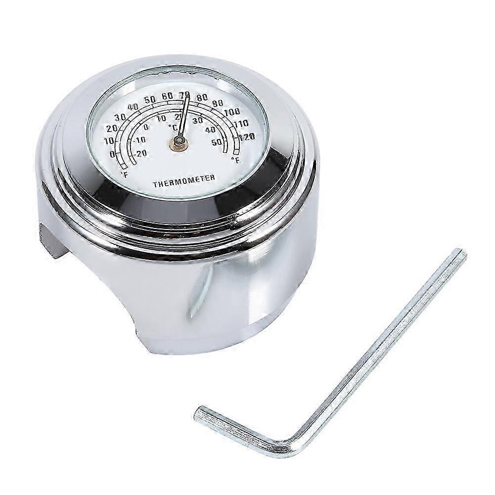 7/8" 1" Motorcycle Handlebar Mount Watch Precise Time Keeping Dial Clock White