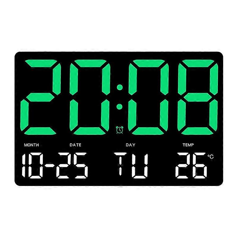 Large Display Led Digital Clock 5 Modes Brightness Adjustable Temperature Mute Electronic Clock