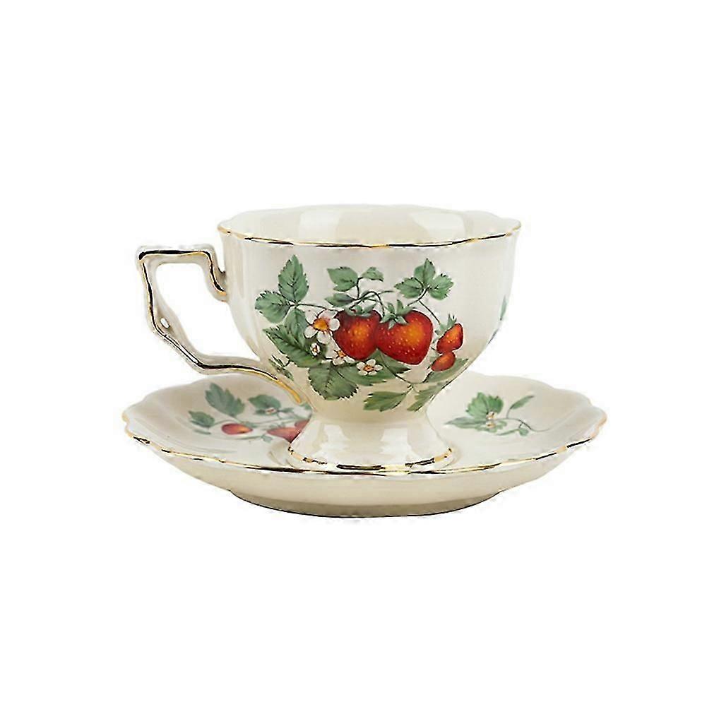 フランスのレトロなティーポットコーヒーカップセットゴールドエッジカップソーサーフラワービッグティーカップイングリッシュアフタヌーンティーカップB