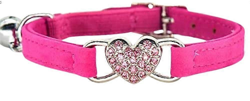 Cat collar with seat belt and bell, stylish and beautiful style, strong and durable, total length 30cm/11.8 inches, width 1cm/0.3 inches