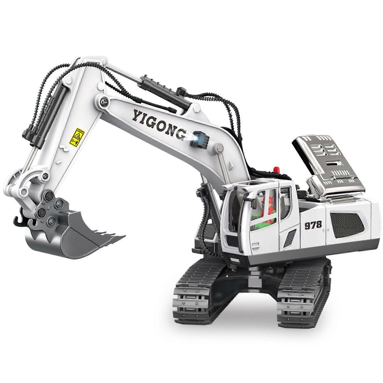 Remote Control Excavator Toys 1/20 11CH RC Digger Tractor with LED Sound