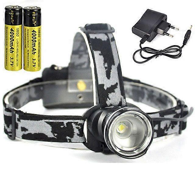 Rj-2190 T6 Led Headlamp, Powered By 18650 Battery, Waterproof, With Zoom Function, Ideal For Fishing And Camping, 3 Lighting Modes