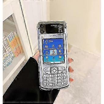 Retro Phone Shape Shockproof Case Compatible With Samsung Galaxy Z Flip 3 With Chain