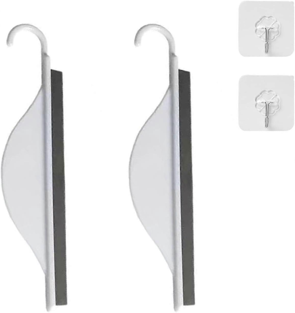 2 Pieces Mini Window Squeegee, Silicone Glass Squeegee with Hooks for Bathroom Kitchen Mirror Window Water Squeegee