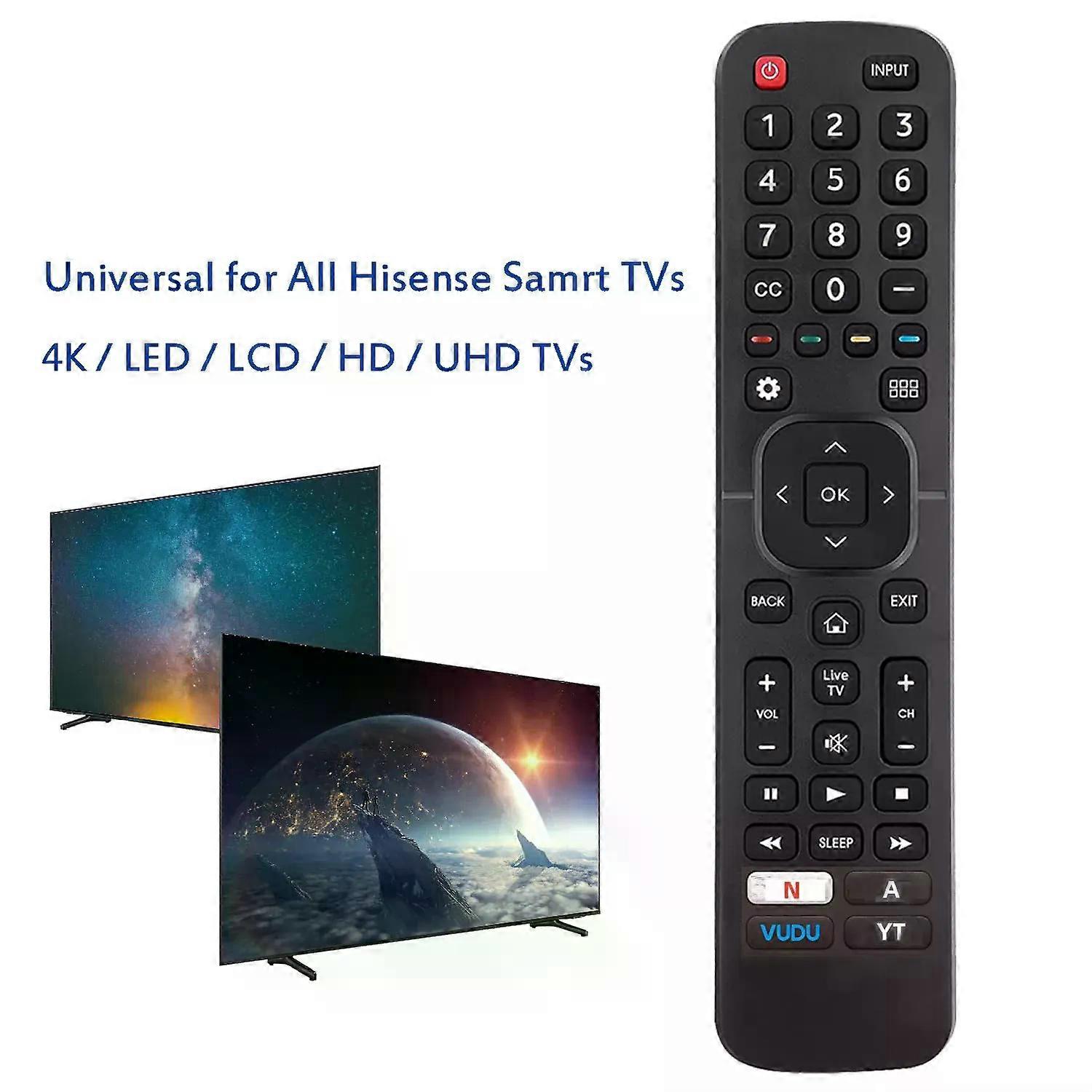 con Telecomando universale Hinsense compatibile con tutti i modelli di TV LED LCD 3D Hinsense LED 3D HDTV QLED Smart TV, EN2A27 ST HT