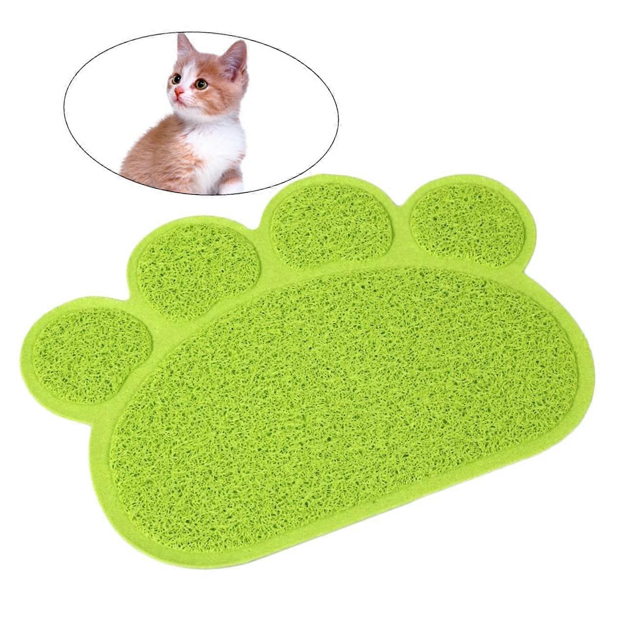 Cat Litter Mat 30x40cm Non-Paw Shape Green Training Mat for Cats and Dogs - Durable Pet Feeding Accessory