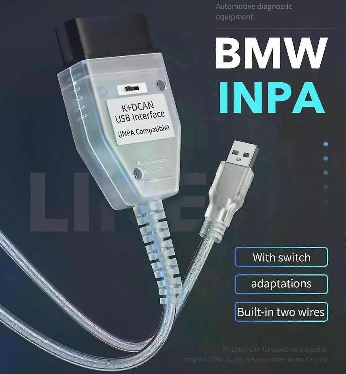 INPA K+CAN K+DCAN Automotive Diagnostic Scanner Tool Cable with Switch OBD2 USB Interface for BMW Diagnostic Tools