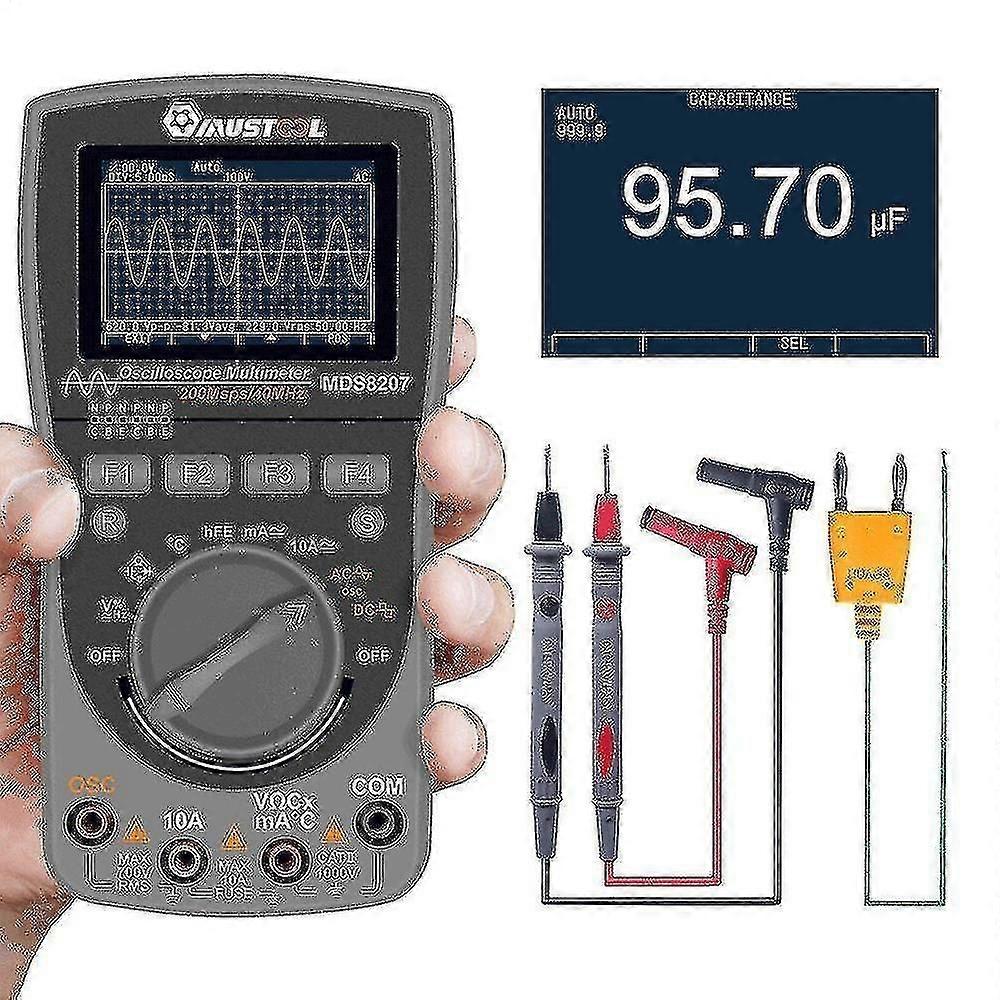 Upgraded Version Mustool Mds8207 Intelligent Two-in-one Digital 40mhz 200msps/s Oscilloscope 6000cou