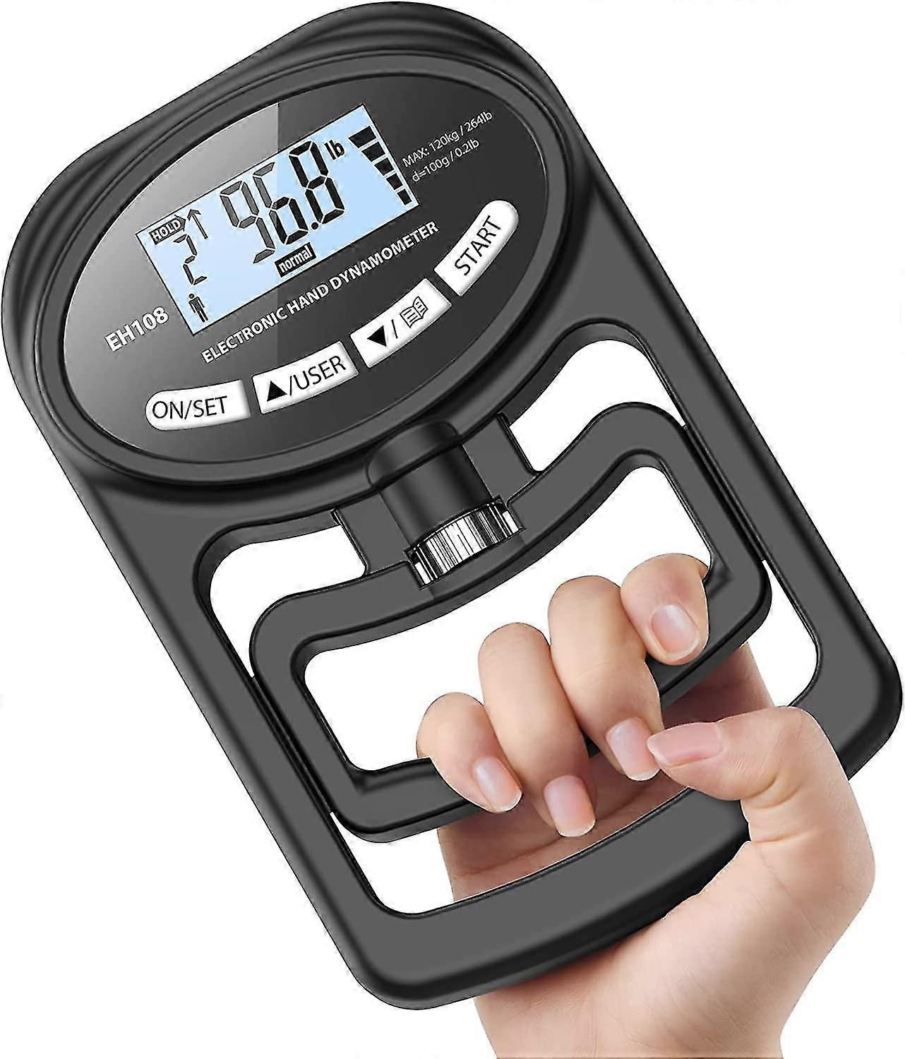Hand Dynamometer Grip Strength Trainer - Electronic Hand Grip Strength Tester Grip Strengthener Hand Exerciser Meter Digital Hand Grip Training Gauge
