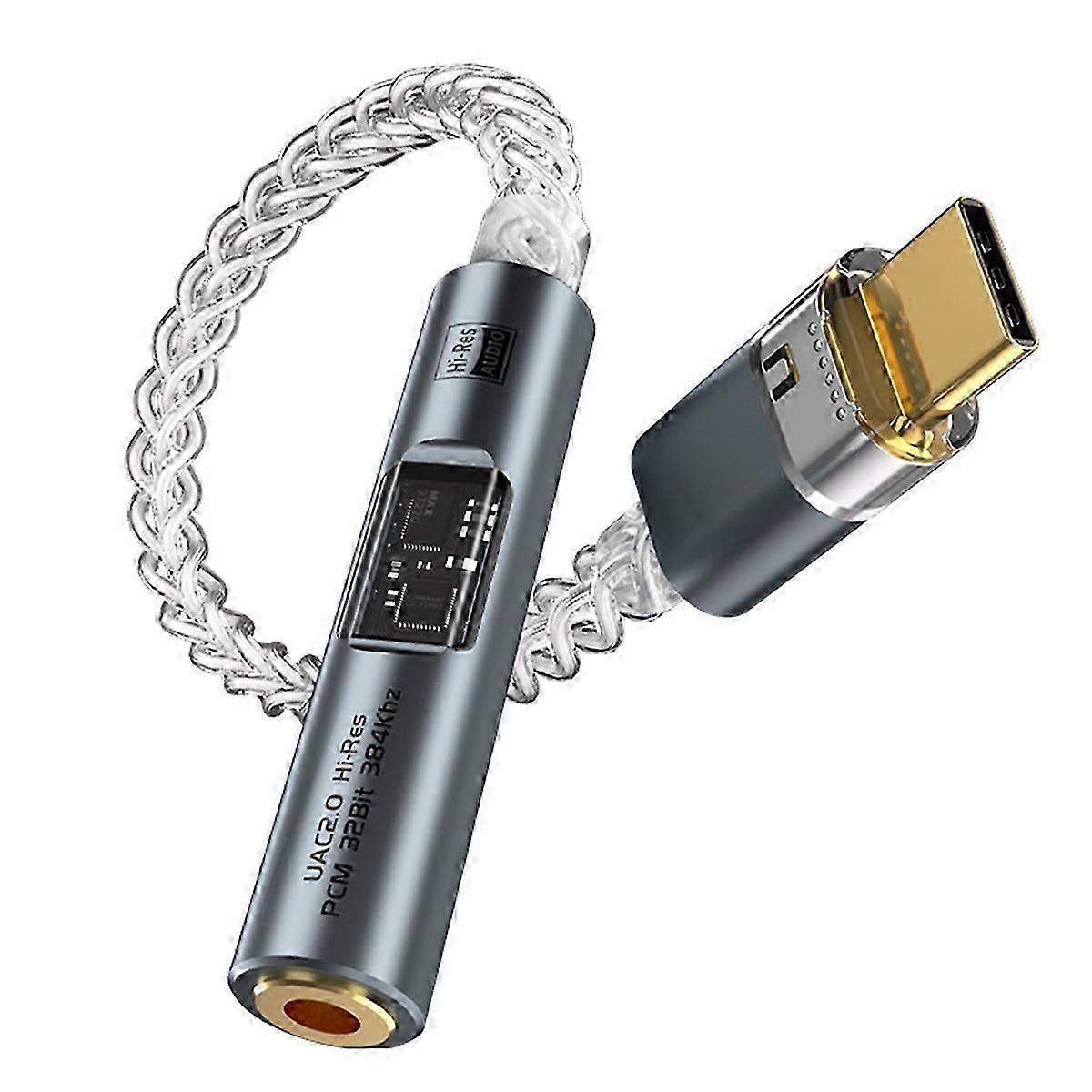 BA23 USB Type C to 3.5 mm Jack Adapter Headphone Amp USB C Audio AUX Converter Decoder CX31993 PCM
