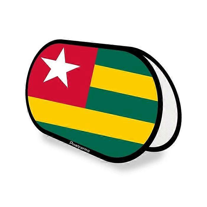 Oval Flag - Togo - 70 x 120 cm - Polyester - Double-sided Printing - Foldable Retractable