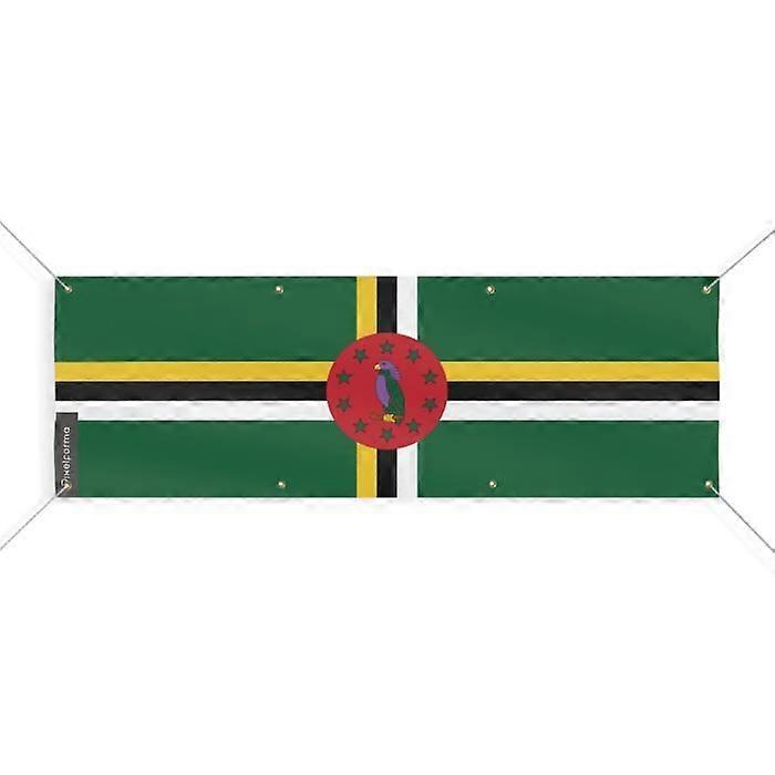 Dominica Flag Banner - PIXELFORMA - 70x210 cm - Durable Polyester - 8 Reinforced Eyelets
