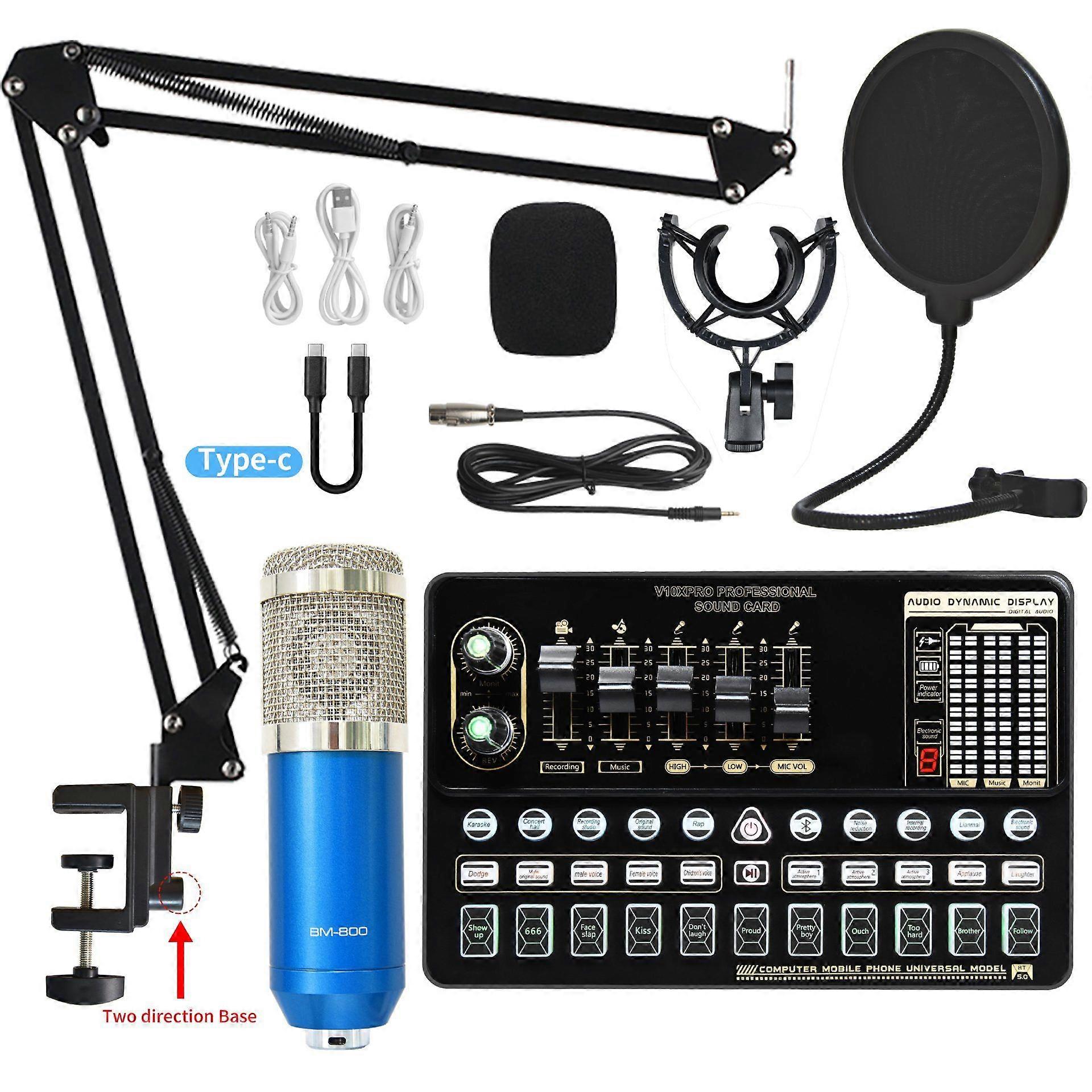 Attrezzatura per schede audio Microfono Telefono cellulare Computer Set di schede audio Gioco Canto Set di trasmissione dal vivo