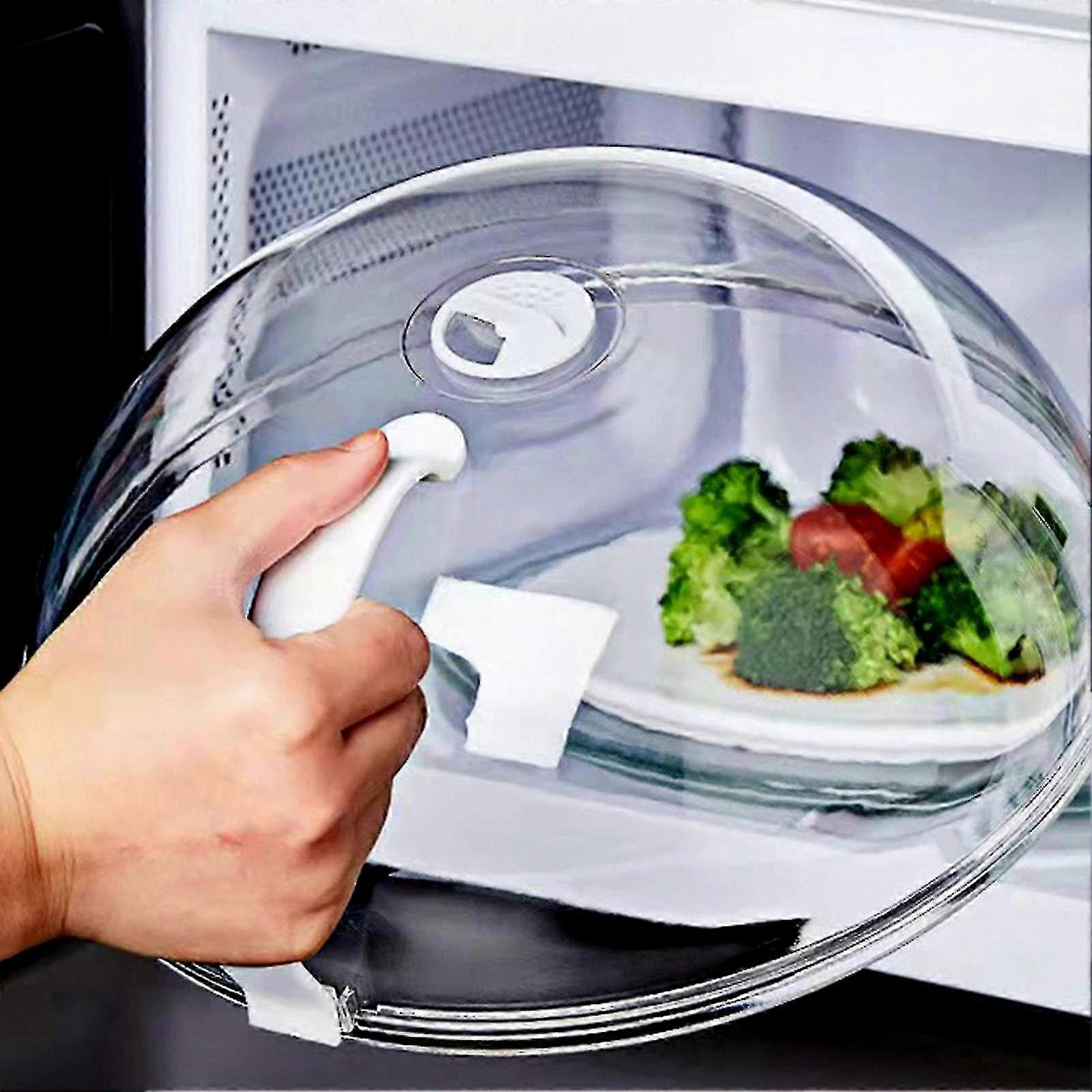 Microwave Cover with Easy Grip Handle, Splash Resistant Guard Lid Suitable for Various Microwave Brands