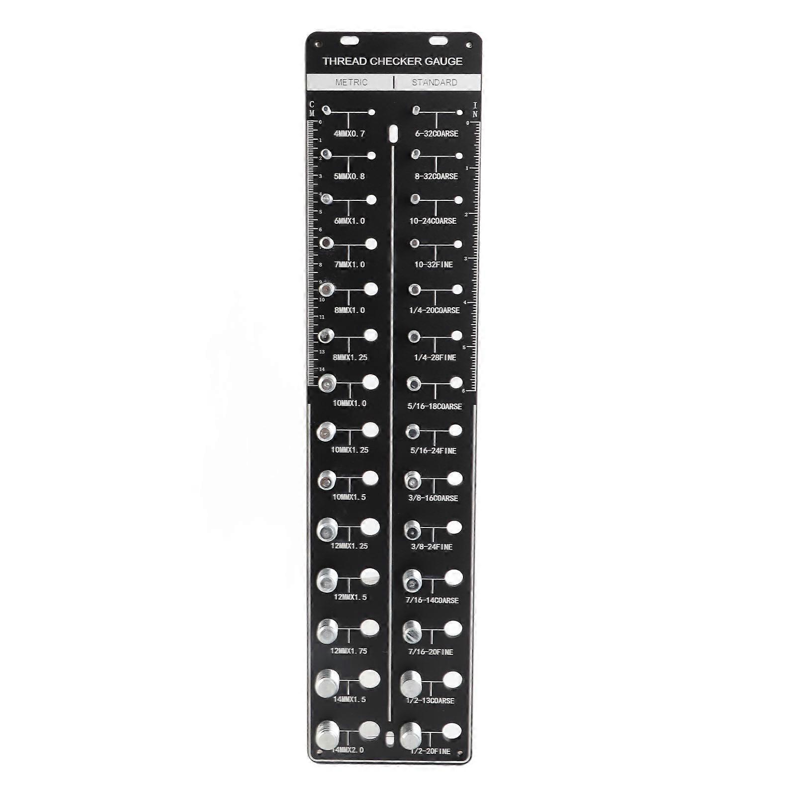 Nut and Bolt Thread Checker Inch to Metric Bolt and Thread Size Gauge for Inspection of Fixed Bolts or Threaded Holes