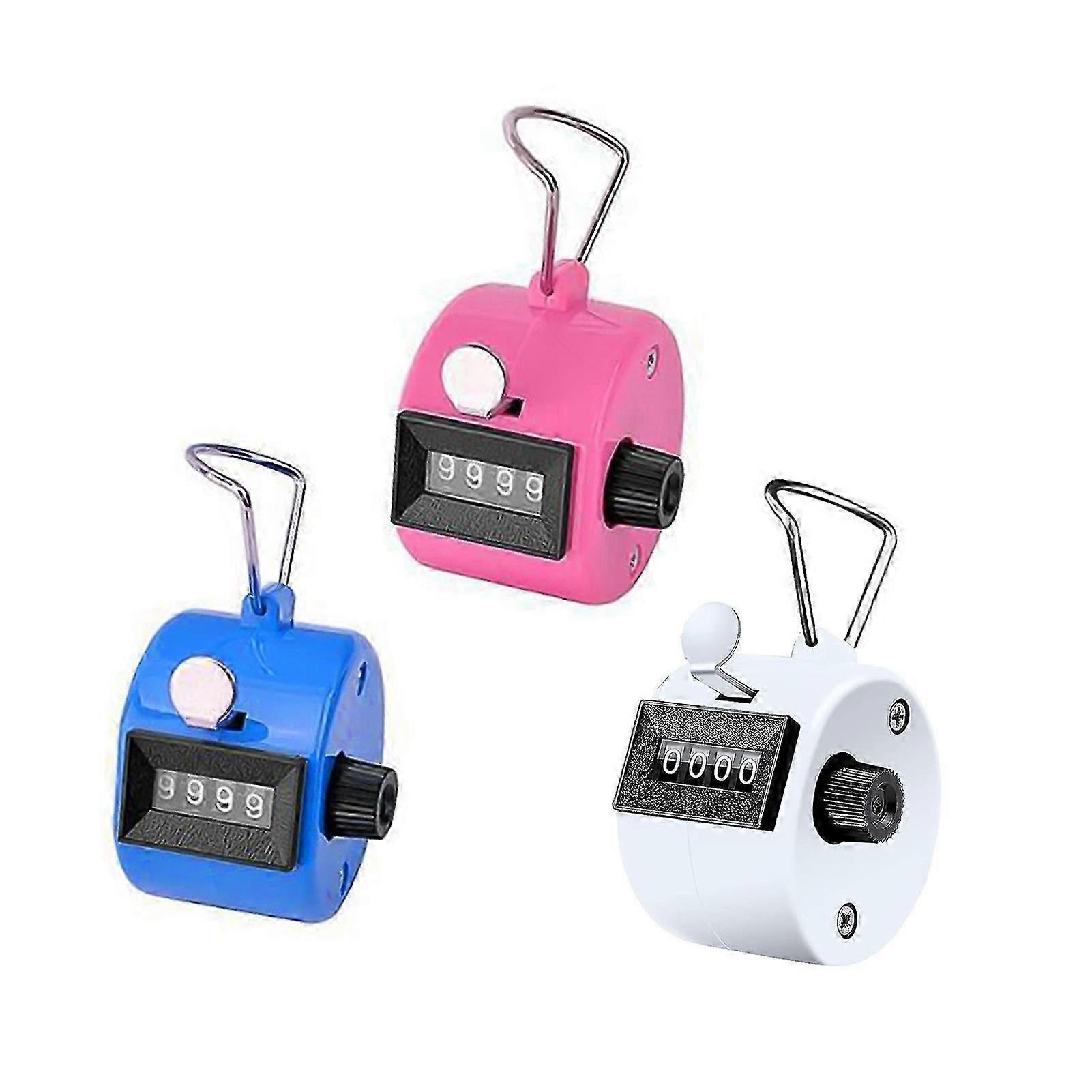 3Pcs Clicker Counters Compact Size Widely Used Mechanical 4-Digit Number Count Hand Tally Counter Sports Accessories KAESI
