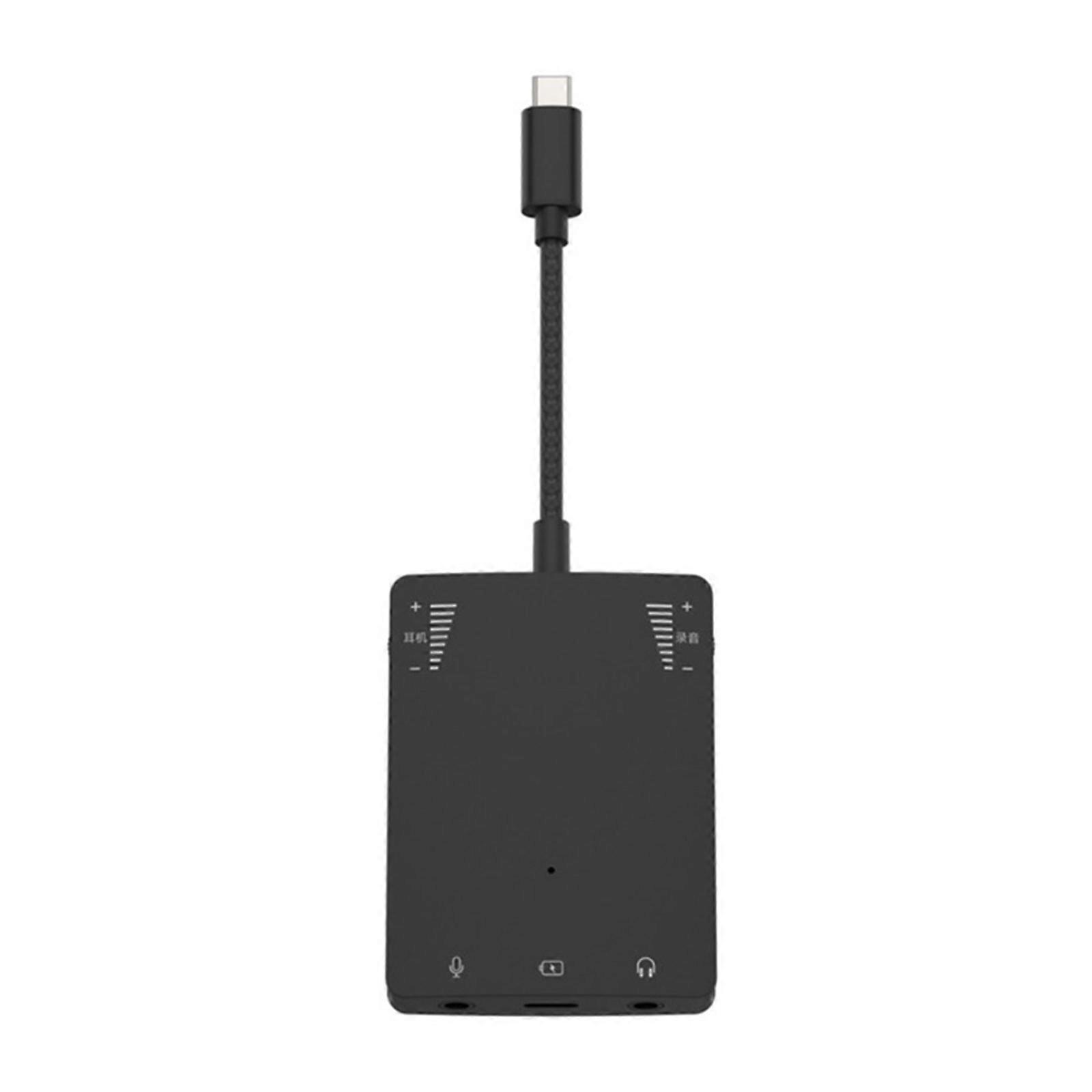 Type-C lydkort konverter USB-C til 3,5 mm lydjackadapter til computertelefon Live Broadcast lydkort