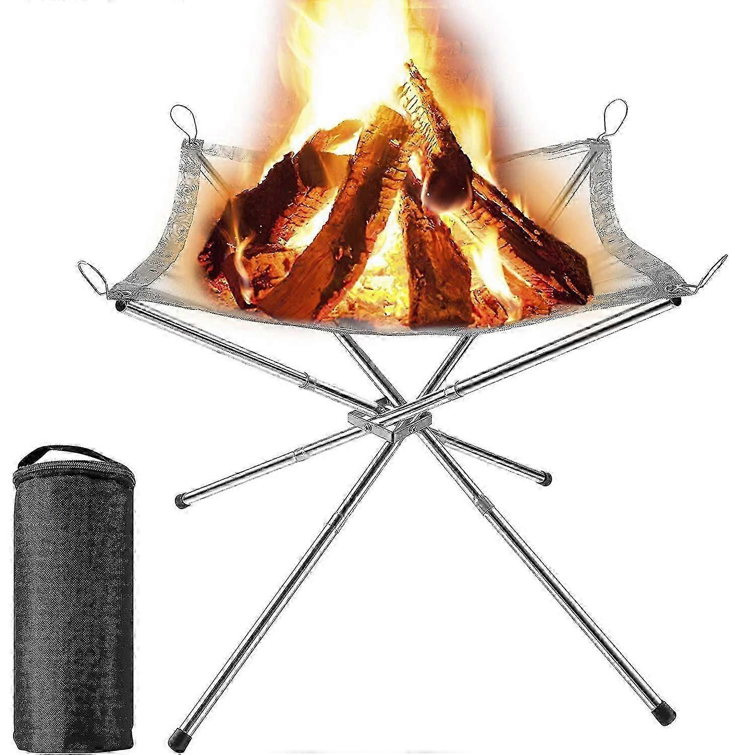 Portable Fire Bowls, Camping Foldable Stainless Steel Fire Basket