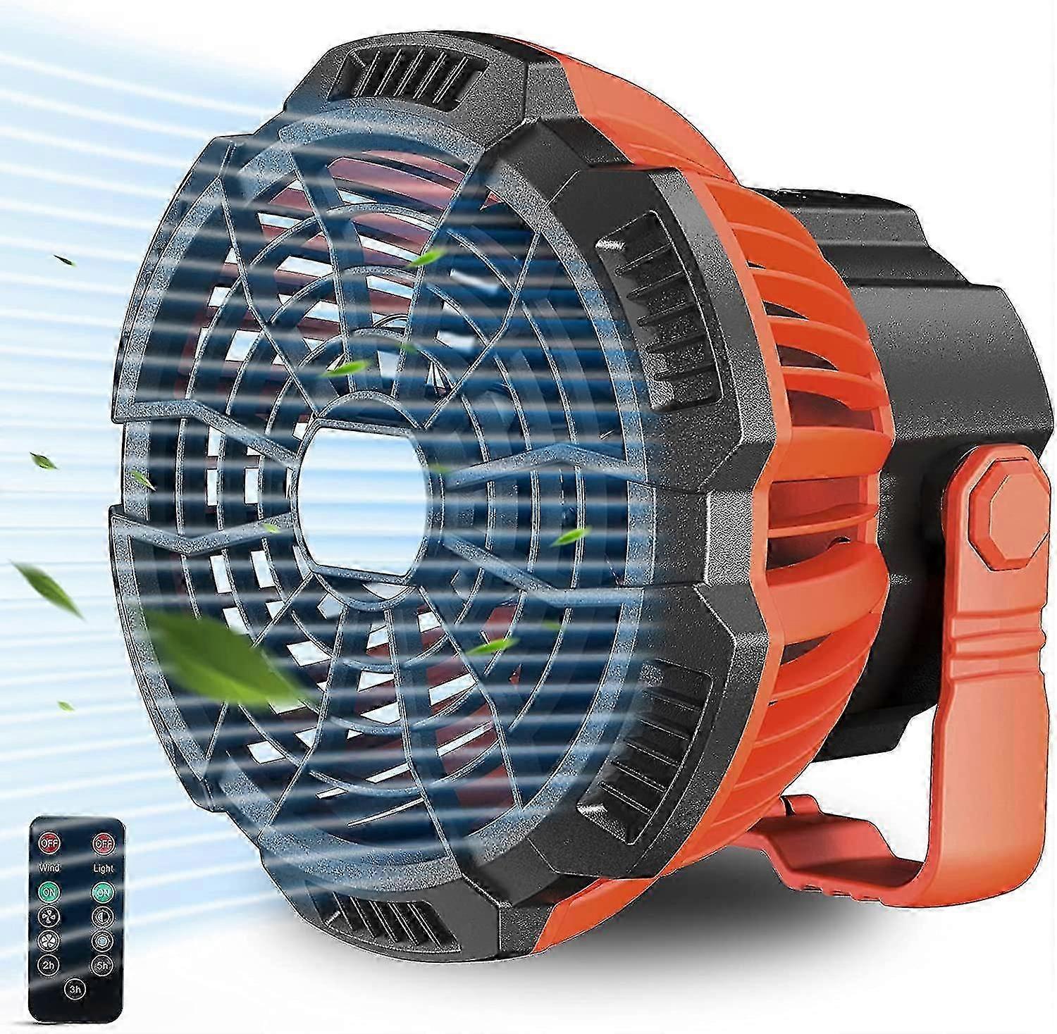 Portable Desk Fan Rechargeable Camping Fan With Lights, 3 In 1 Battery Operated Fan Usb Fan With Clip And Remote Control