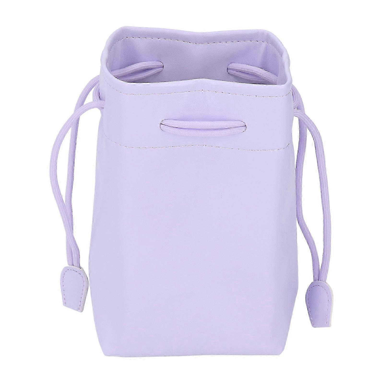 PU Leather Drawstring Pouch Waterproof Camera Film Storage Bag Green