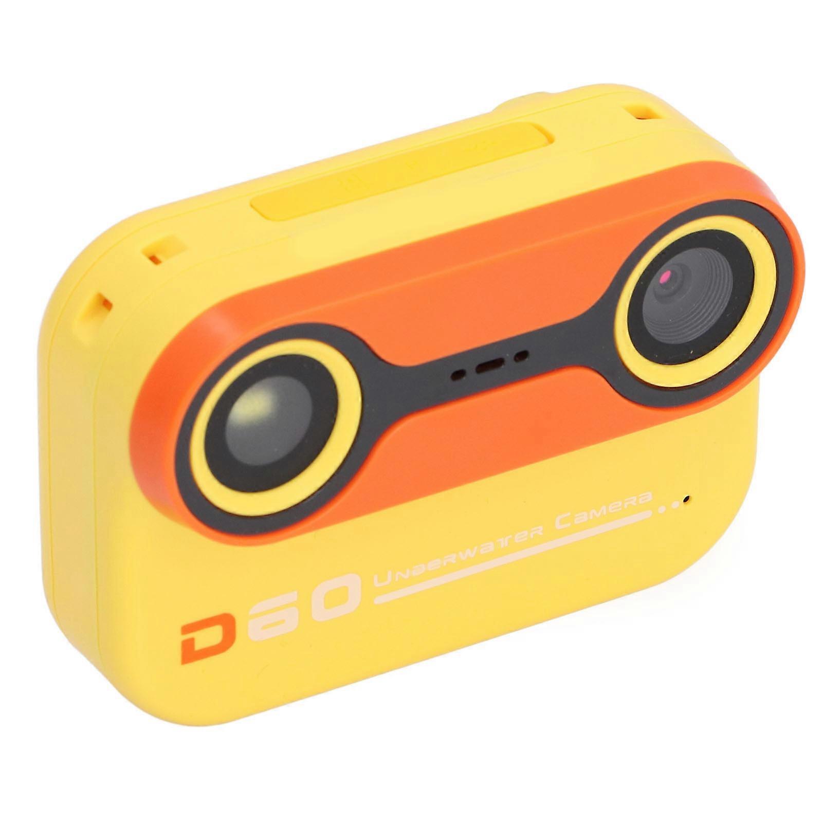 Caméra sous-marine 48MP 1080P FHD double objectif Zoom numérique 10X AutoFocus 3.0M Appareil photo numérique sous-marin résistant à l’eau Orange 