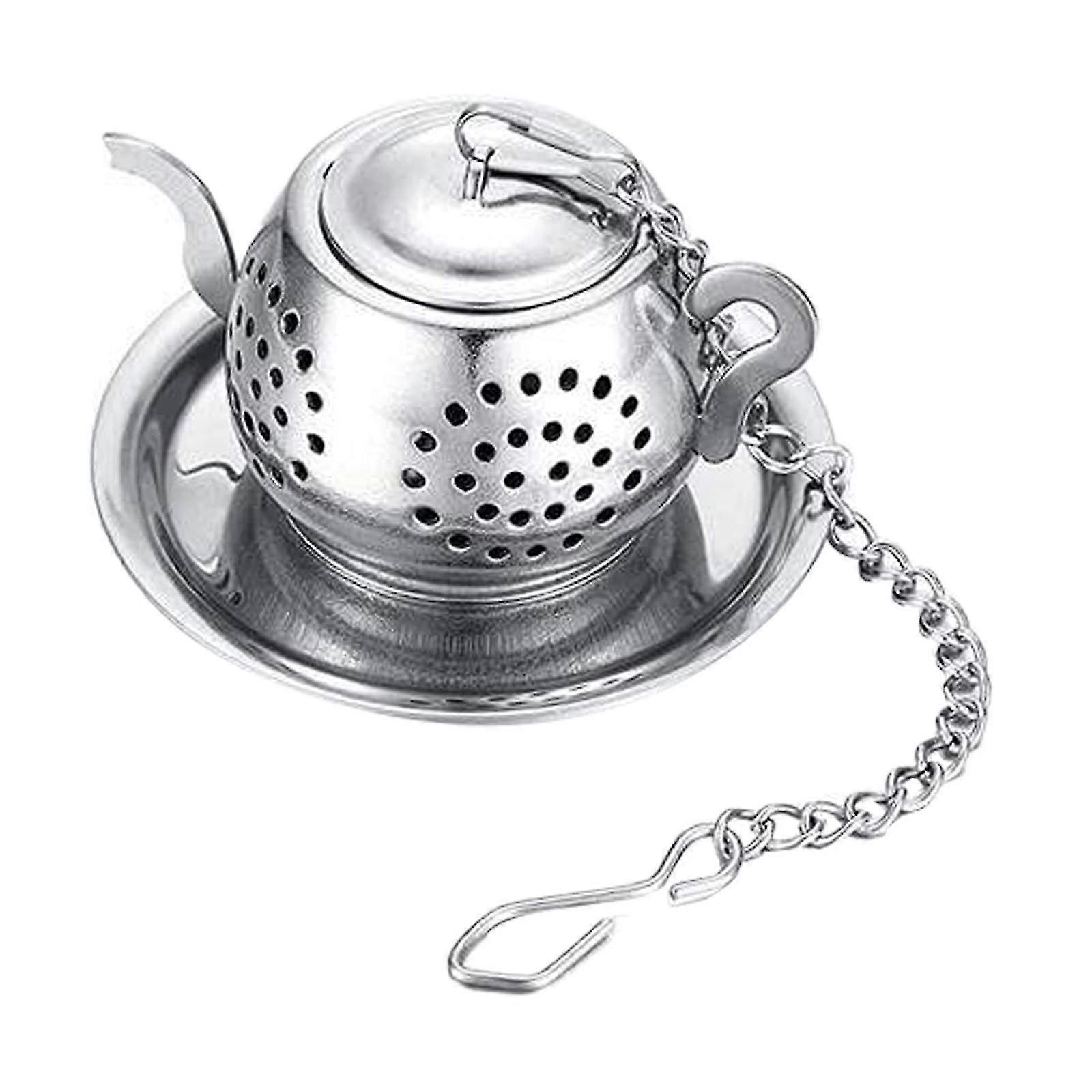 Stainless Steel Tea Filter with Extended Chain Hook for Brewing Tea, Suitable for Various Tea Brands