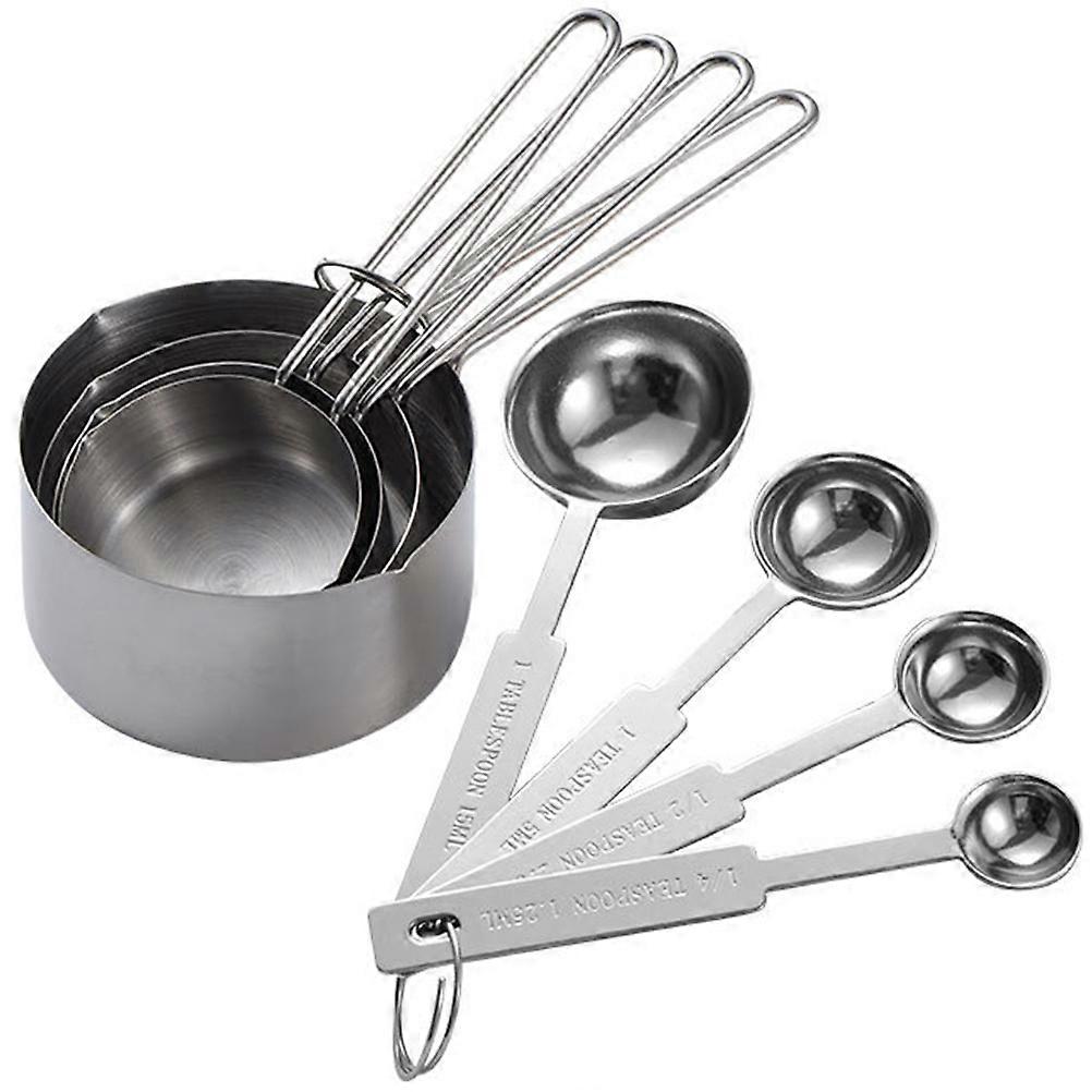 Stainless Steel Measuring Spoons Set, Featuring a Hanging Loop for Convenience
