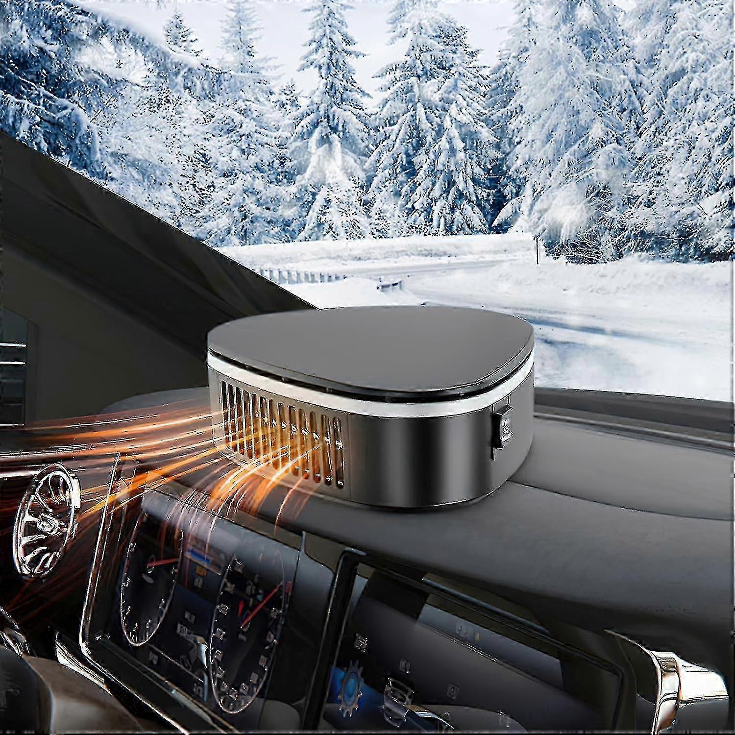 2025 Tragbare Autoheizung für Fensterentfroster Demister, 2 in 1 Schnelles Heizen und Kühlen Auto Heater Lüfter 360 Rotation Windsheild Defroster