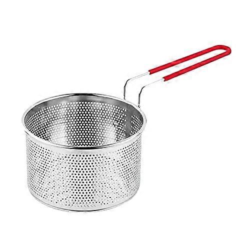 Stainless Steel Fryer Basket with Skimmer Spoon, Oil Leak Sieve, Mesh Colander for Noodles and Dumplings