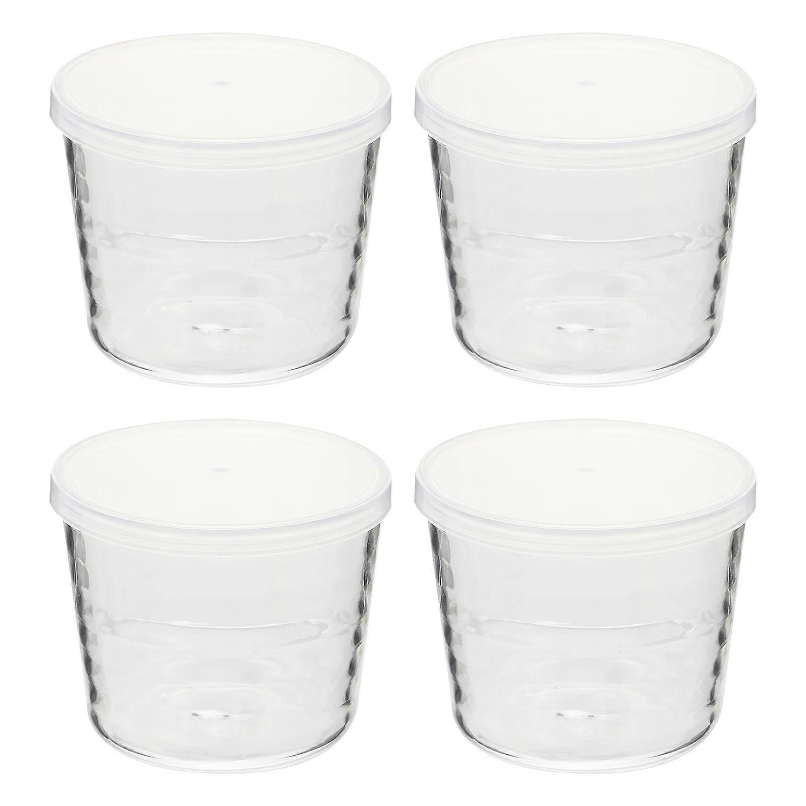 1 Conjunto 4Pcs 200ml Copos de Leite de Suco Copos de Vidro de Pudim Prático (Transparente)