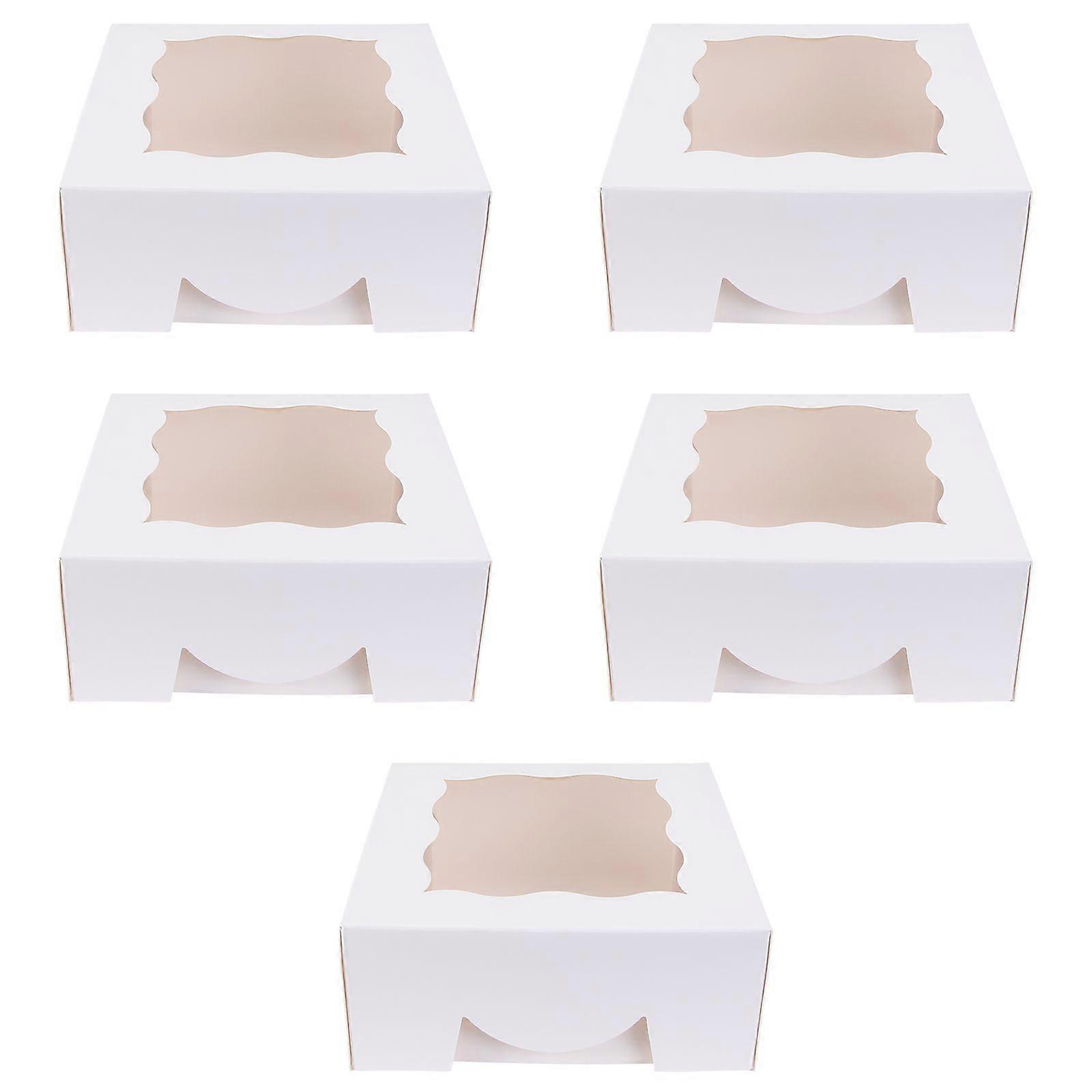 5pcs Window Dessert Packing Boxes Baking Food Boxes Cake Packing Boxes