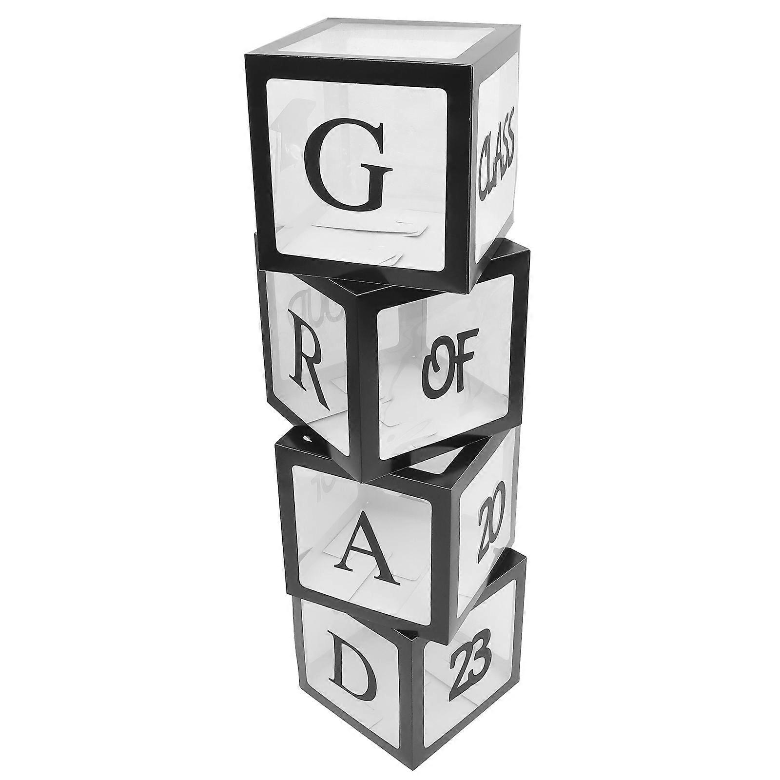 Balloon Boxes Graduation Decorations Square Shape Durable For University Celebrations 1 Set