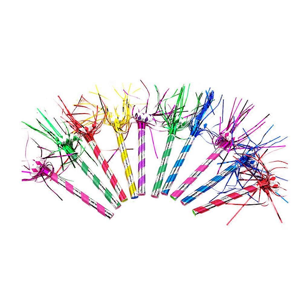 Colorful Party Whistle Tassel Toy For Birthday Parties Mixed Color 30Pcs