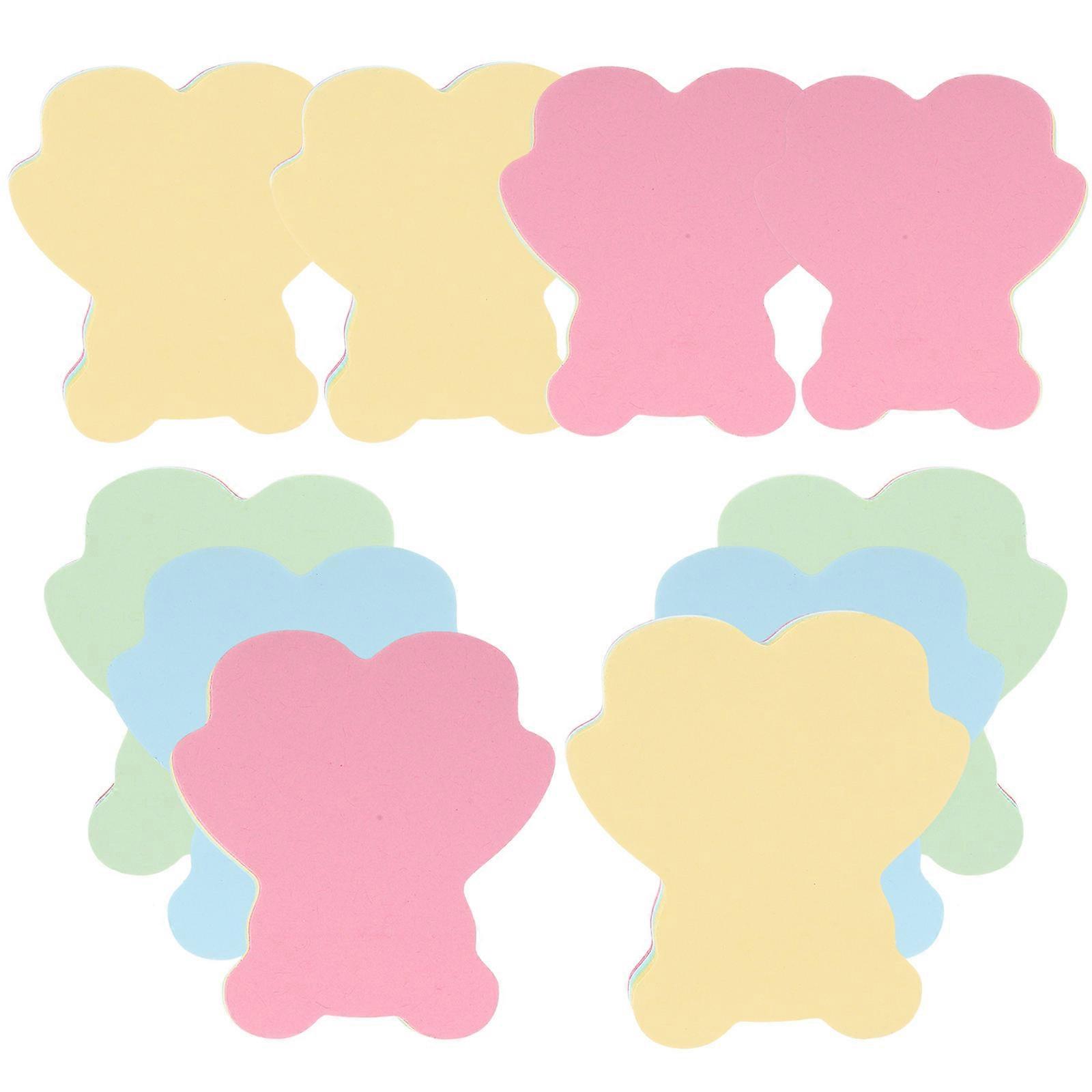 Compact Memo Pads Self-Adhesive Note Sticker Marking Focus To-Do Lists Adults 7.10X6.20X0.01CM Bear Shape 10Pcs
