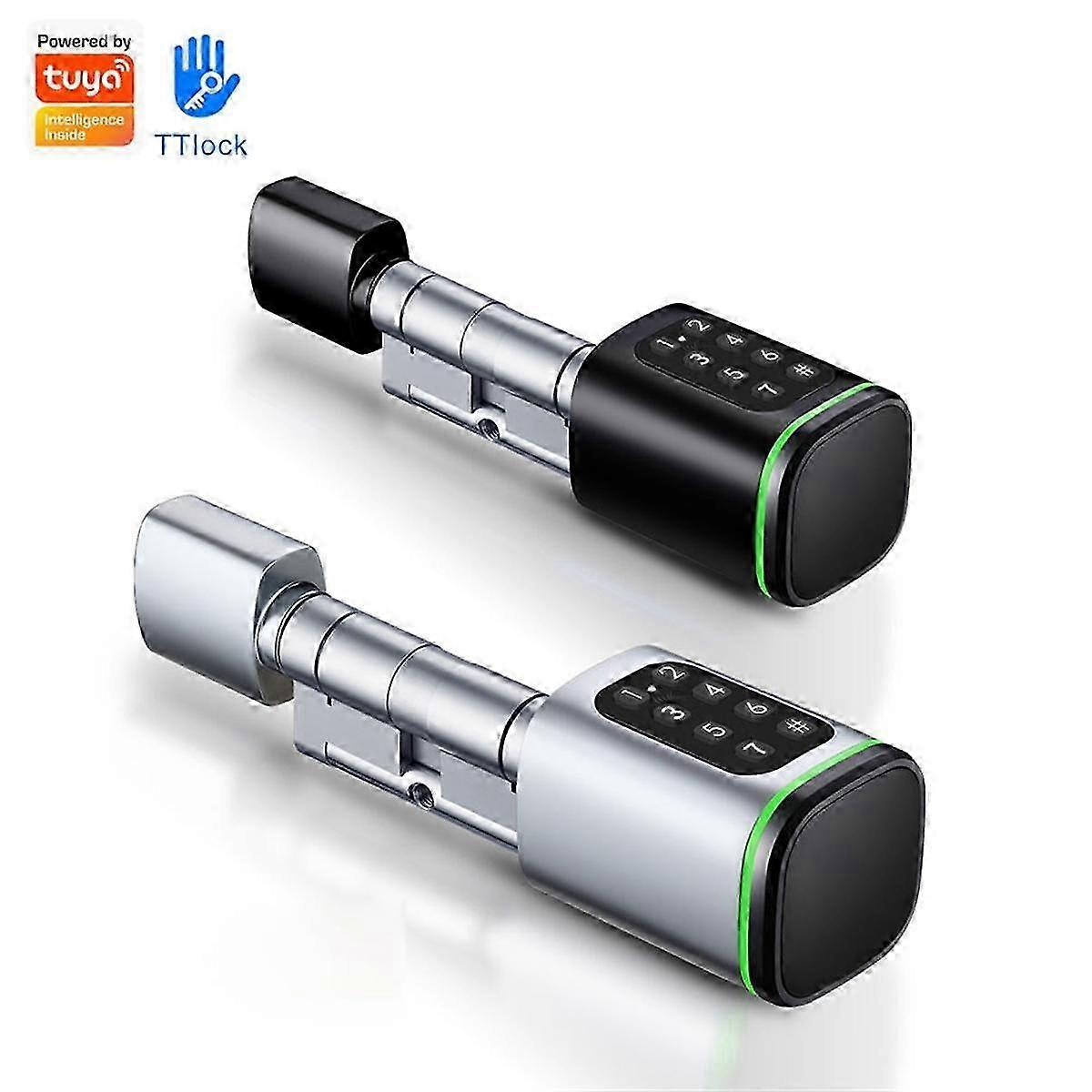 Password Swipe Card Intelligent Lock TongTong APP Bluetooth Unlocking Anti-Theft Fingerprint Replacement Lock Cylinder,AAs Shown SZRH A-F