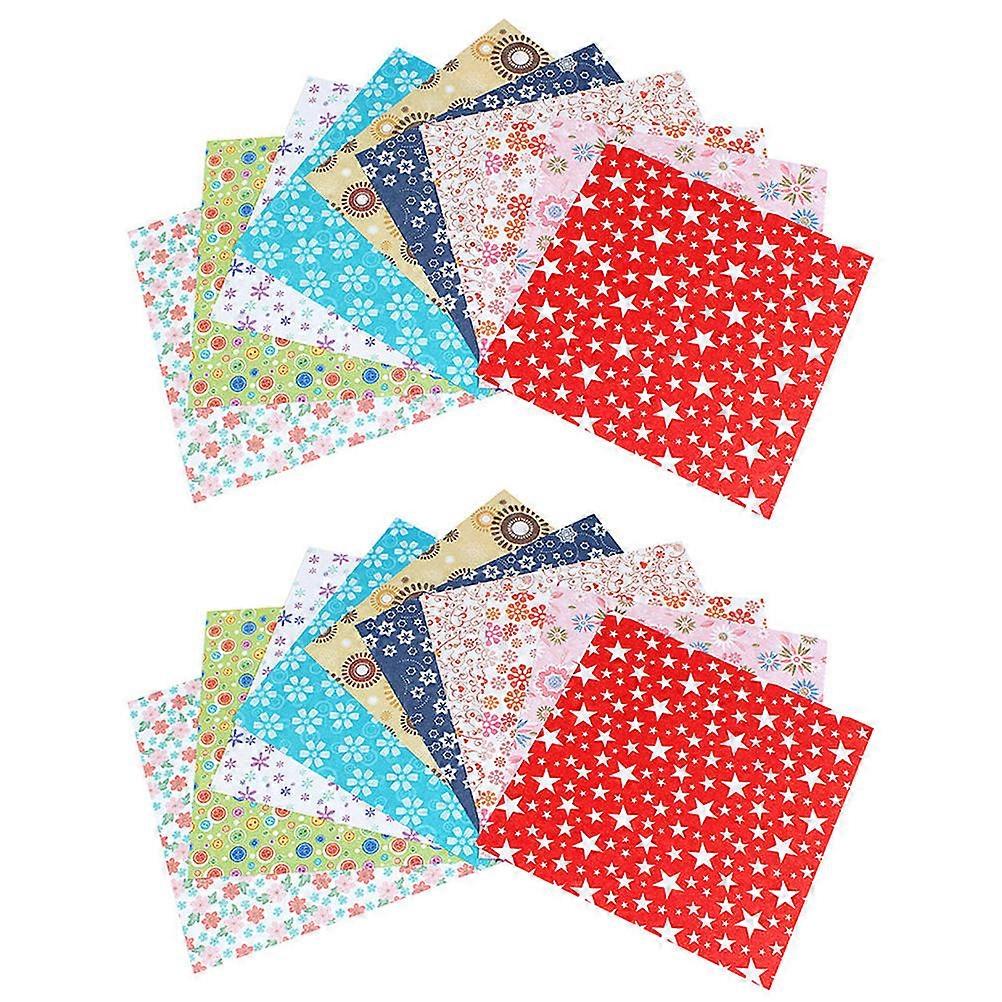 Kids Origami Paper Patterned Multicoloured Paper Square Handicraft Papers 14.3x14.3CM Party Decoration 2 Packs