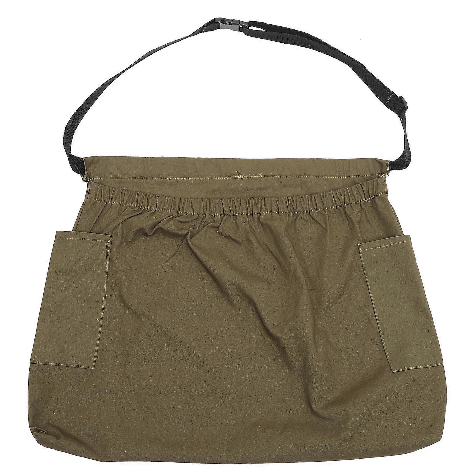 Canvas Garden Harvest Apron with Strap – Large Capacity Picking Bag for Fruits & Vegetables, Convenient Pocket for Phone & Tools, Ideal for Gardening
