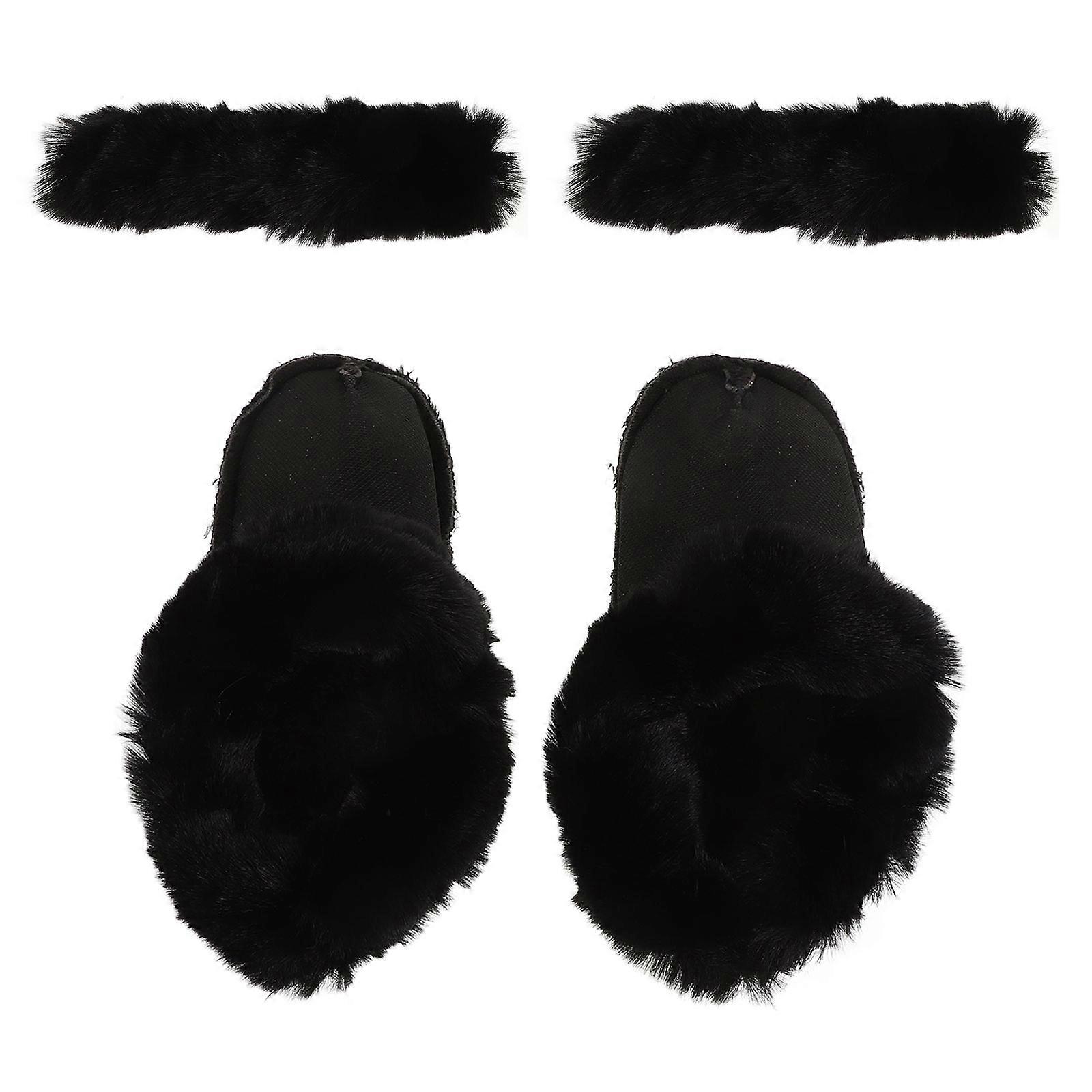 1 Set of Cozy Plush Shoe Inserts Winter Detachable Fuzzy Liner Soft Winter Shoe Liner Size 42 43