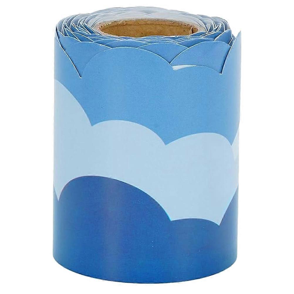 Decorative Bulletin Board Borders Scalloped Design for Teachers and Students Blue 500.00X7.50X0.10CM 1 Roll