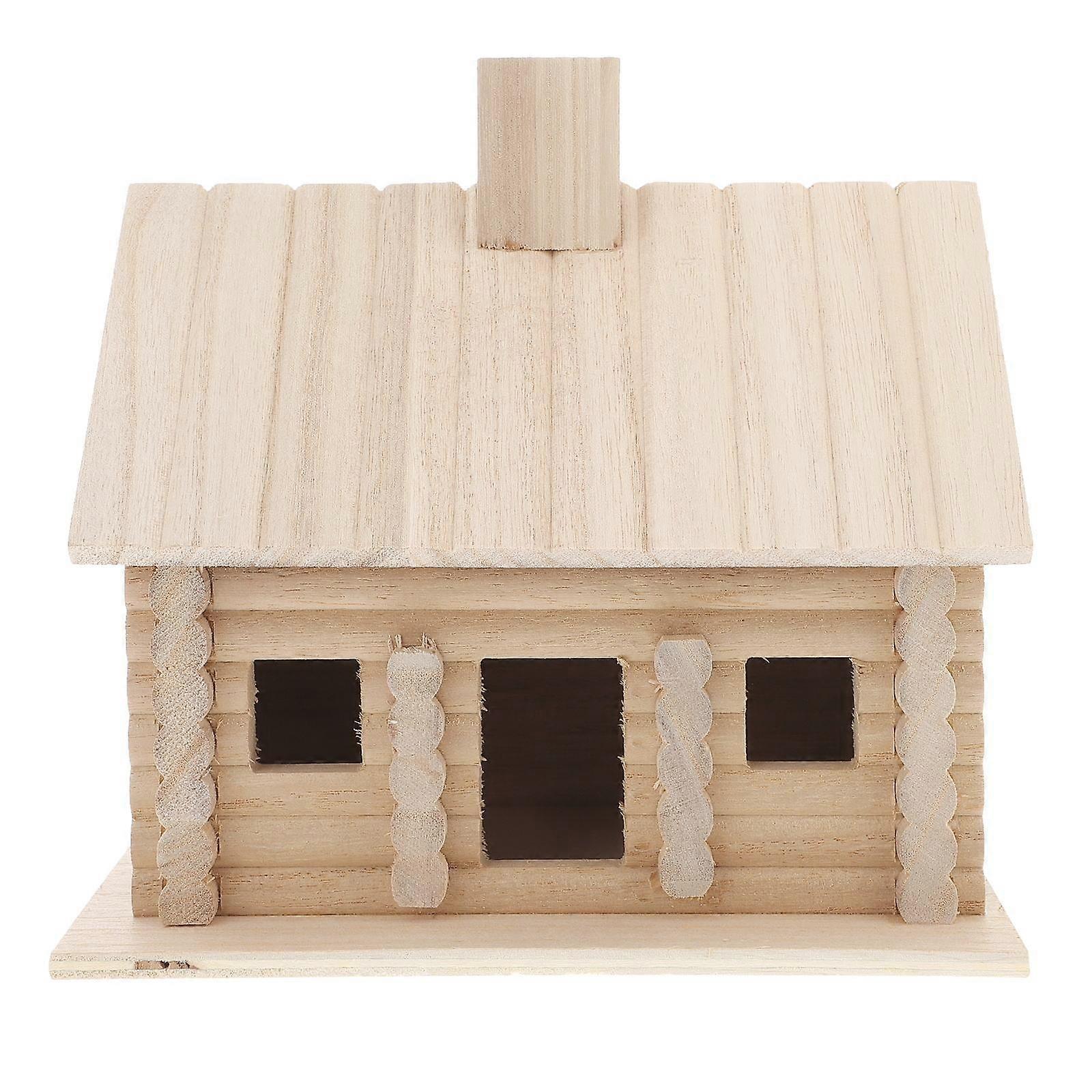 Light Yellow Synthetic Bird House with Ventilated Window for Decor Together 6.5 Inches