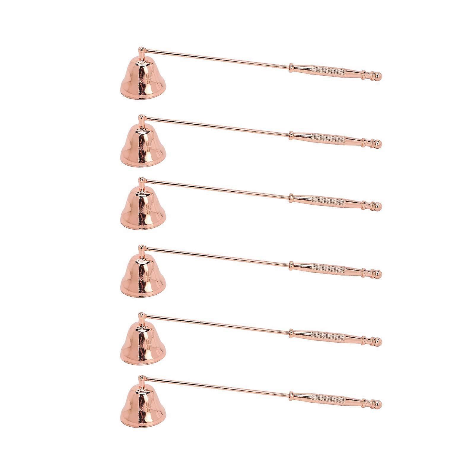 Candle Snuffer 6-Piece Set Rose Gold With Long Handle For Safely Extinguishing Candle Flames