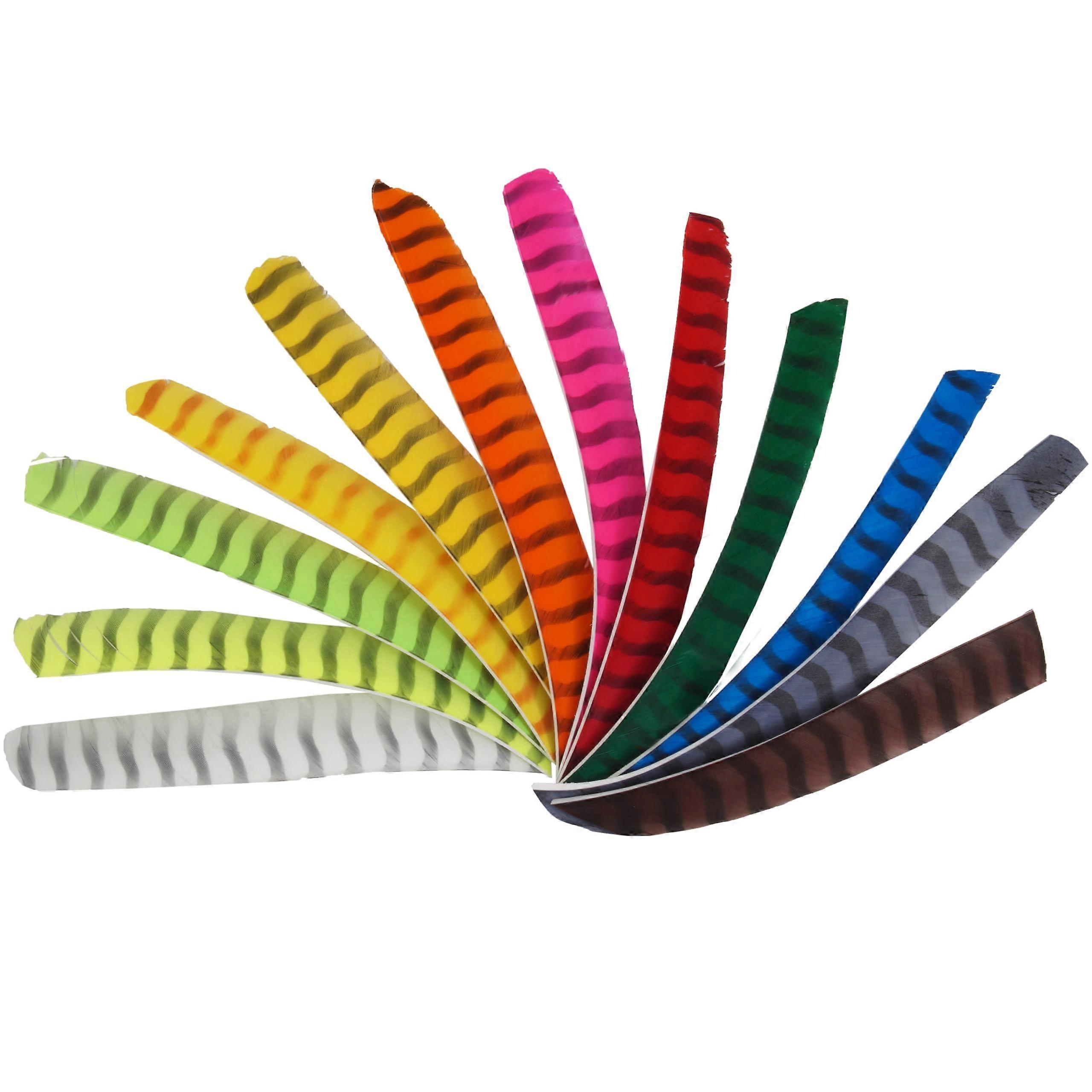 Feathers RW Full Length Barred Natural Feathers Archery Arrows Arrow Making Archery Red / Black 50