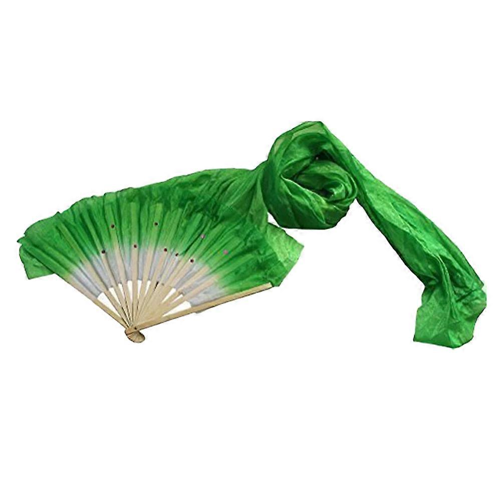 Gradient Long Silk Belly Dance Fan – Durable Folding Fan for Performances, Made with Bamboo and Silk, Portable for Events and Competitions