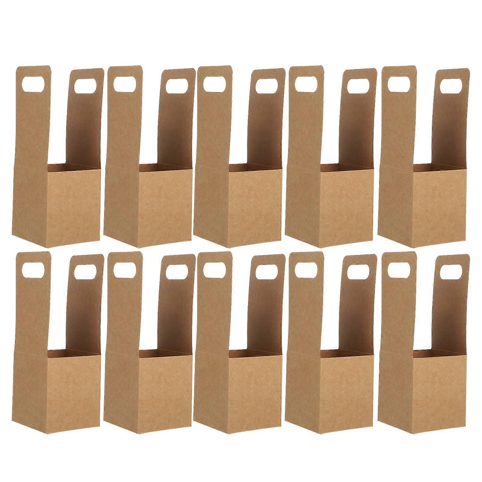 Take Out Cup Carriers Beverage Transport Beverage Container 9.43X3.54X3.54IN Foldable 10Pack